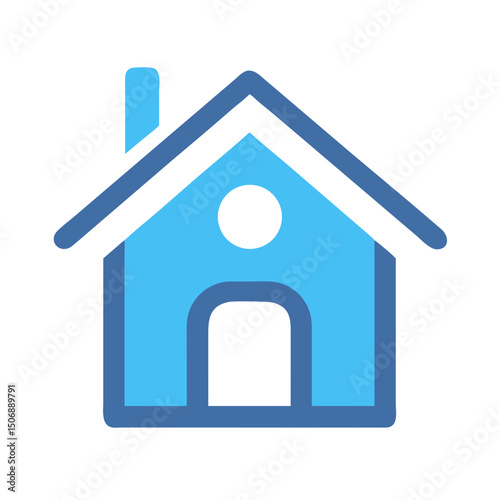 Modern minimal house icon on White Background illustration