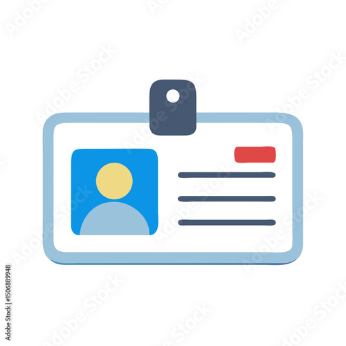 Modern flat design of a company identification card icon