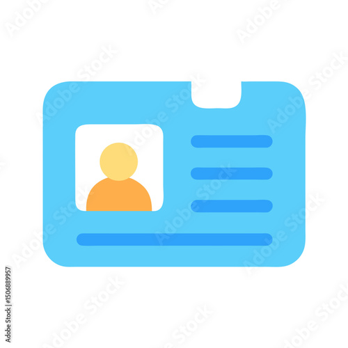Flat Vector Illustration of a Person ID Card Design
