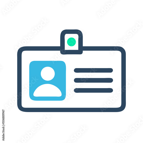Employee identification card icon on White Background isolated image