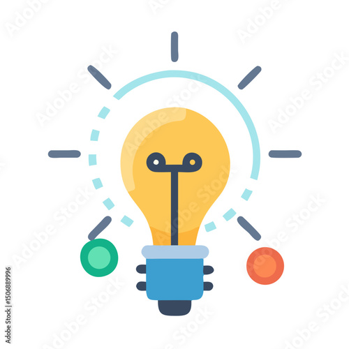 Bright idea bulb concept icon on White Background