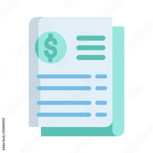 Financial document icon illustrating invoice or transaction details