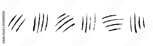 Tiger scratch marks with wild animal claw texture. Flat vector illustration isolated on white background.