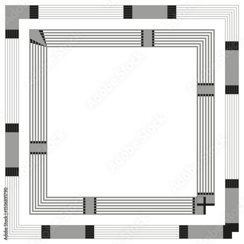 Geometric frame icon. Square stripe element. Vector border shape. Abstract composition.