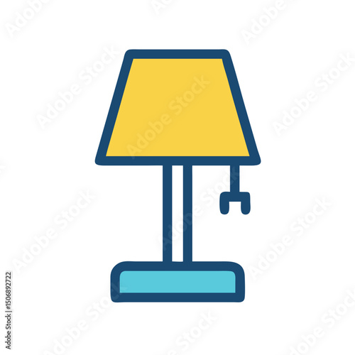 Vector Illustration of Table Lamp with Simple Shapes