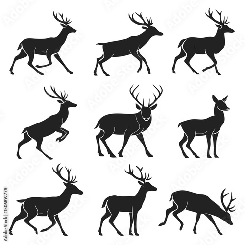 silhouettes of deer