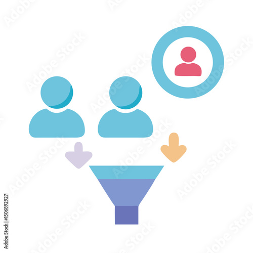 Customer acquisition funnel illustration showing targeted lead generation process