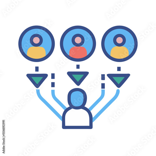 Three team members working with a team leader