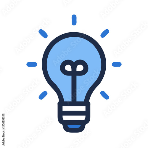Minimalist lightbulb icon illustration on a White Background