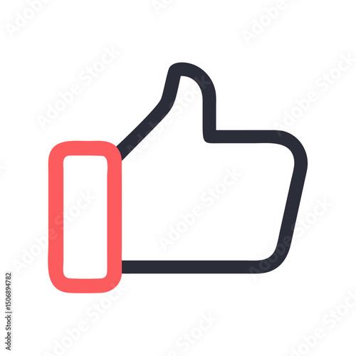 Modern thumbs up icon on a White Background graphic