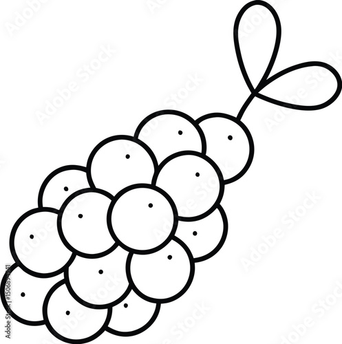 Mini Corn Fritter Fried Snack Drawing Line Art Vector Illustration