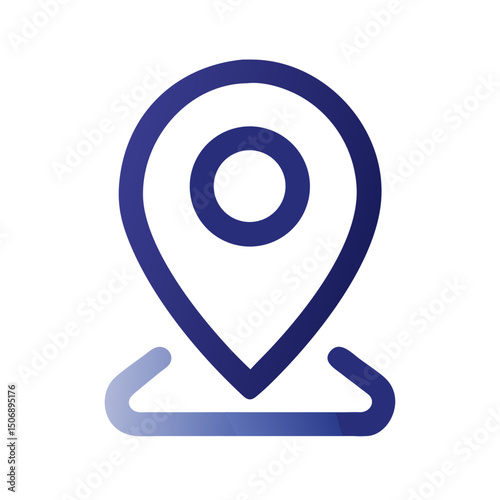 Location pin with gradient on White Background showing navigation