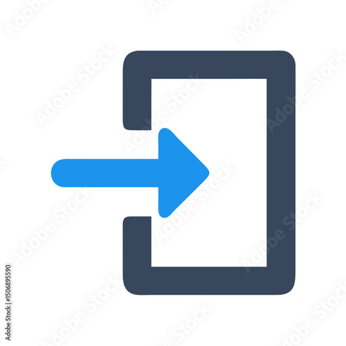 Blue arrow pointing to right indicating door entrance