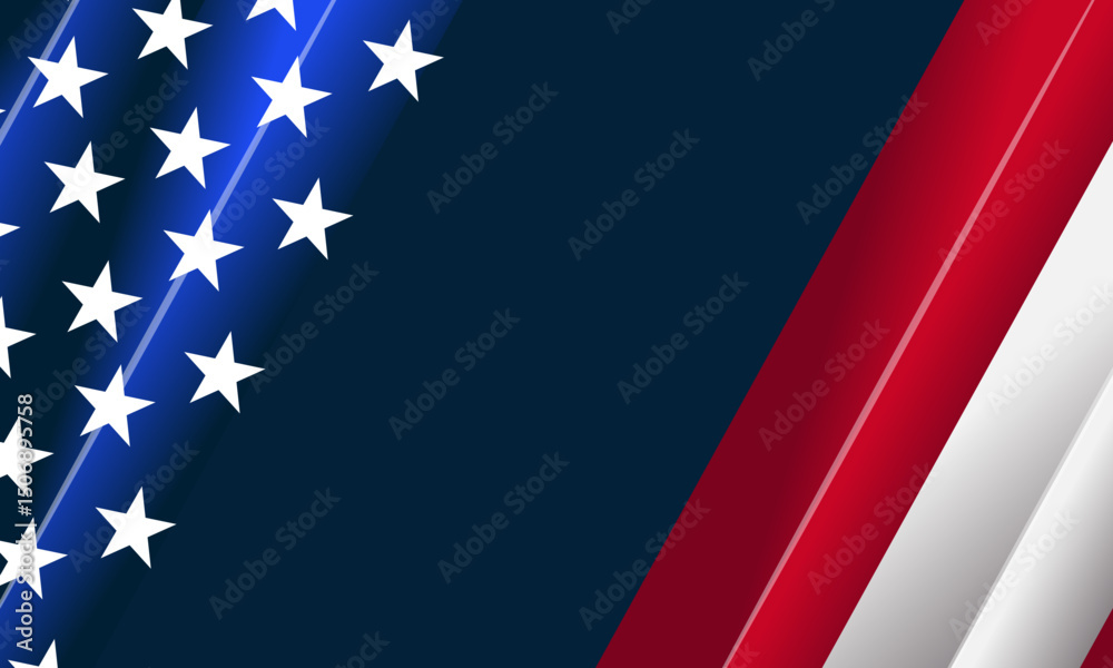 Fototapeta premium Patriotic American Flag Design Stars, Stripes, and Bold Colors