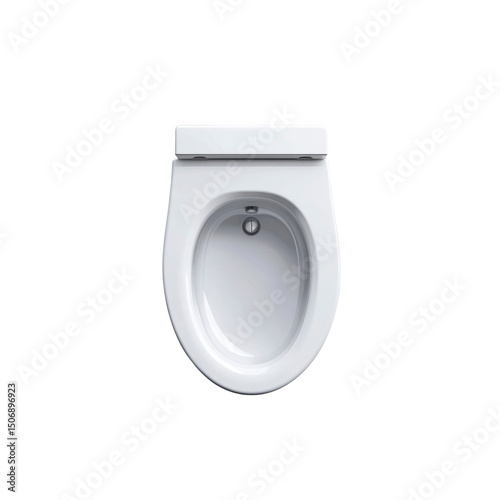 Modern Wall-Hung Toilet Bowl, Top View