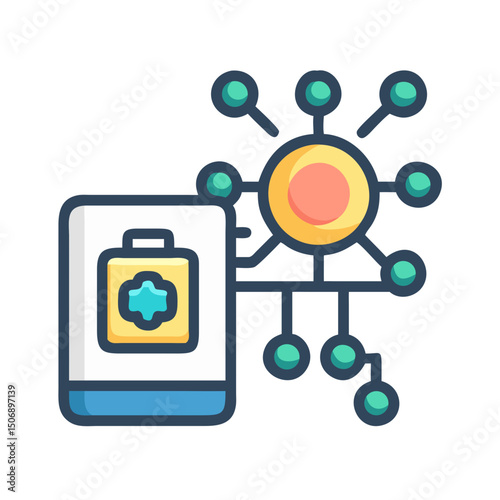 Healthcare app connected to network of health information