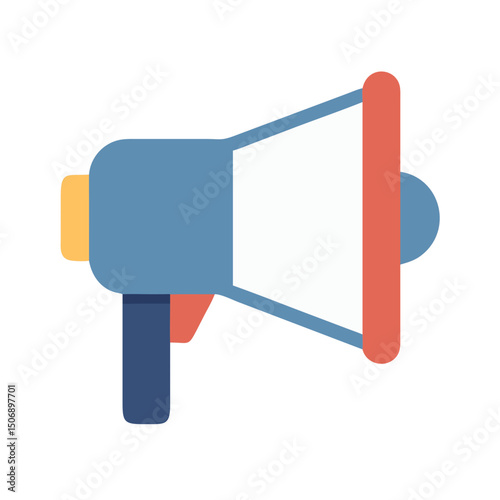 Illustration of a simplistic stylized megaphone on White Background