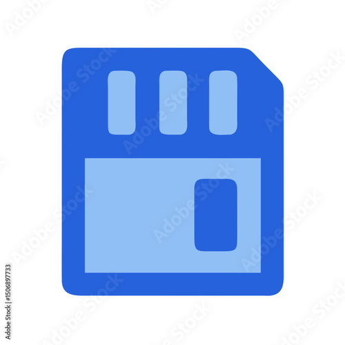Stylized graphic SD card memory isolated on White Background