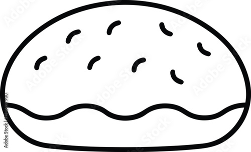 Mini Hash Brown Patty Breakfast Potato Snack Line Art Vector Illustration