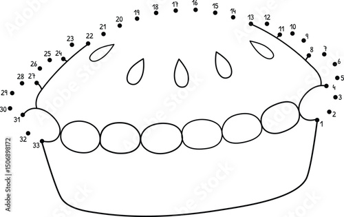 Dot to Dot Thanksgiving Pie Isolated Coloring Page