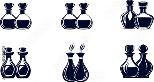 Aromatic bottles isolated on white background