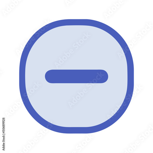 Minimalist minus sign icon on White Background graphic design