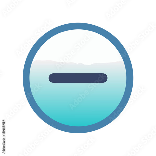 Subtraction icon in circular frame with a blue gradient
