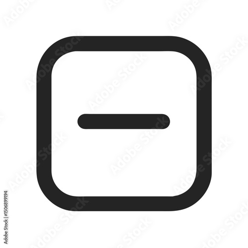 Subtract icon in square shape for simple interface design