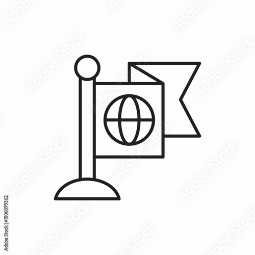 Flag world global market icon vector sign