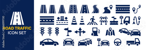 road, traffic, traffic sign, vehicle, navigation elements, and transportation icons collection. road traffic icon set. road icon bundle. road traffic icon collection.