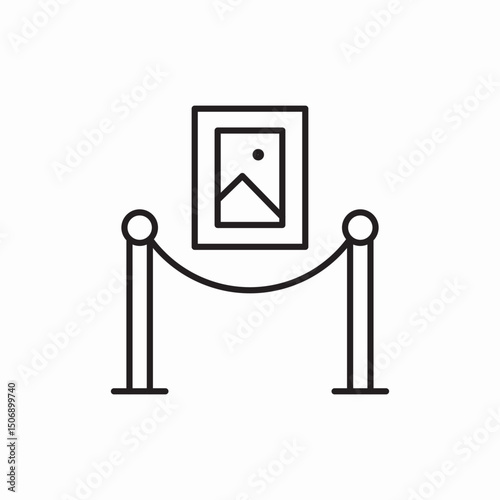 VIP exclusive access rope icon vector sign