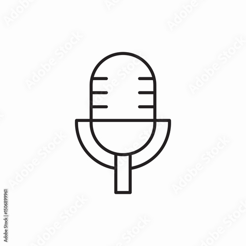 Microphone audio recording podcast icon vector sign
