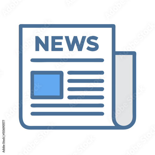Modern newspaper icon design against a White Background illustration