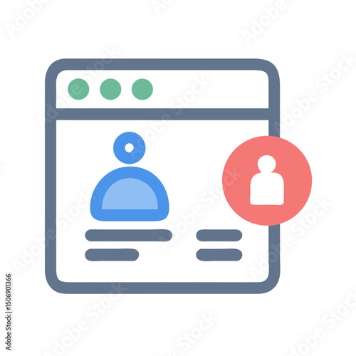 User interface displaying profile information with privacy notification icon