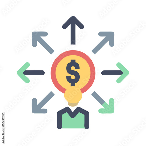Investment distribution concept showing financial planning and direction