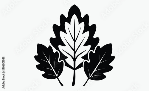 Oak Leaves Silhouette Vector