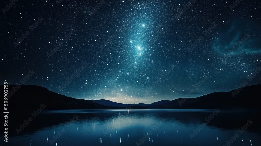 Naklejka premium Starry Night Reflection