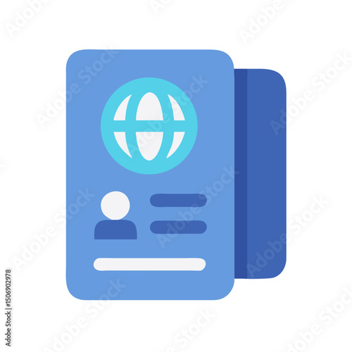 Stylized passport icon representing travel and identification documentation