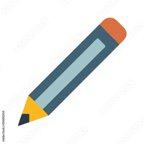 Minimalist pencil illustration with eraser against White Background