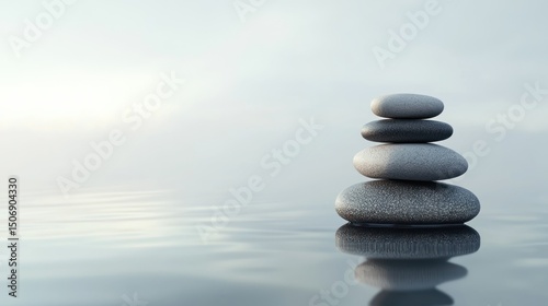Stones balanced on water