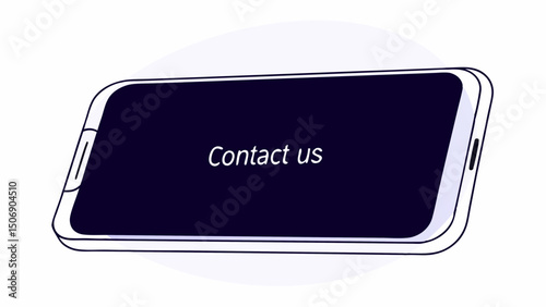 'Contact Us' text words, displayed on smartphone screen, emphasizing communication and connectivity,