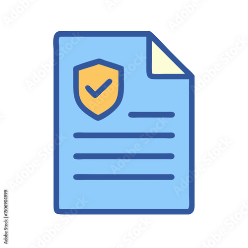 Secure Document Icon Showing Protection and Data Privacy
