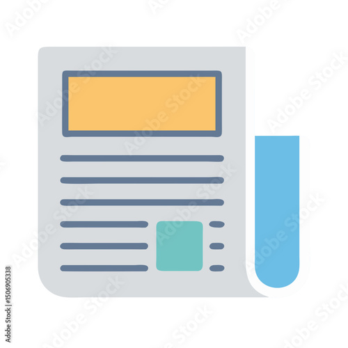 Flat design newspaper icon symbolizing news and information access