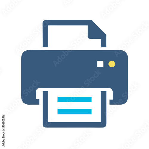 Flat vector office printer illustration on White Background