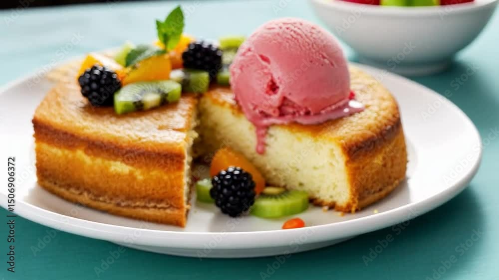 Delicious white chocolate berry cheesecake slice with red fruit Delicious white chocolate berry cheesecake slice with red fruit