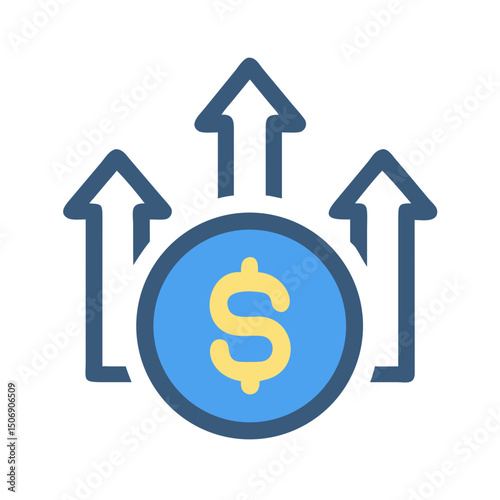 Investment growth illustration shows rising profits and wealth concept
