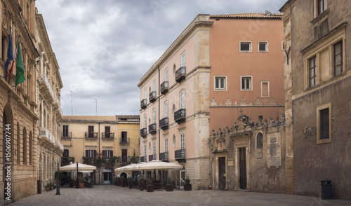 Quiet Charm of Ortigia Streets Under Soft Sicilian Skies, Sicily, Italy