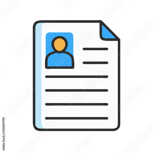 Resume or personal data file with profile avatar vector