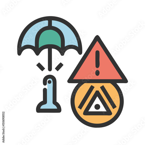 Protection from risk and danger concept on White Background