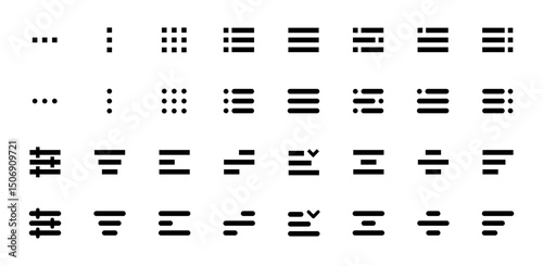 Minimal Set of Hamburger Menu Flat Icons. Menu Icons Vector Set of UI Design Elements. Interface Design Vector Icon Set of hamburger Menu. Website Navigation Icons for Mobile App and User Interface